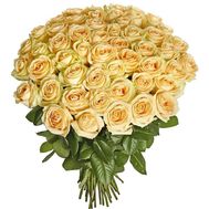 51 персиковая роза в букете