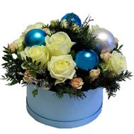 Новорічна композиція в круглій коробці