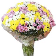 Объемный букет хризантем