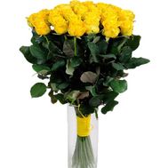 Оригинальный букет желтых роз