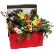 Коробка з шампанським і квітами на Новий рік