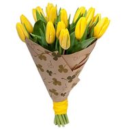 Yellow tulips in paper