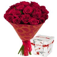 25 роз и рафаэлло