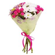 Букет квітів з троянд і хризантем