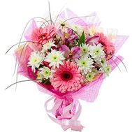 Букет із гербер та альстромерій