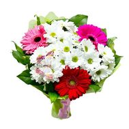 Букет із гербер та хризантем