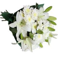 Букет із лілії і хризантеми