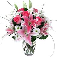 Букет із лілії і троянд