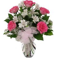 Букет із троянд і альстромерій