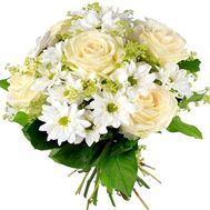 Букет із троянд і хризантем