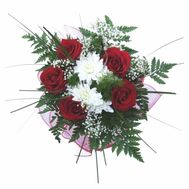 Букет із троянд і хризантем