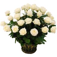 Basket of white roses