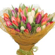 A huge bouquet of tulips