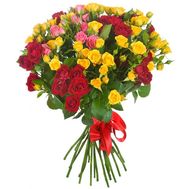 Bright bouquet of bush roses