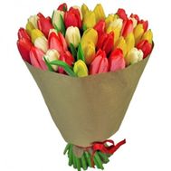 Bright bouquet of tulips