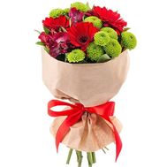 Букет в червоно-зелених тонах