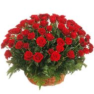Basket of red roses