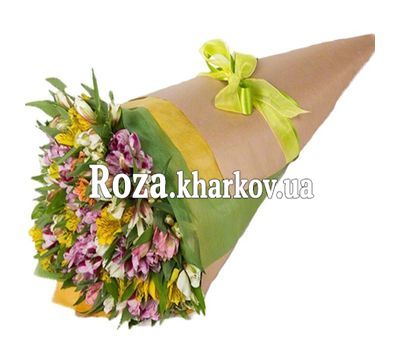 Букет альстромерий в оригинальной упаковке