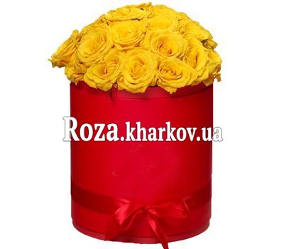 Коробка из желтых роз