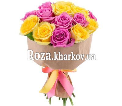Рожево жовтий букет троянд Рожево жовтий букет троянд