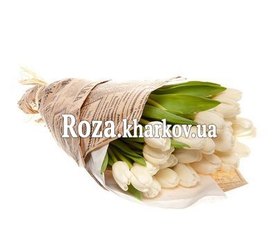 Белоснежный букет тюльпанов