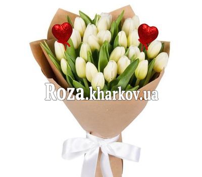 Букет білих тюльпанів для коханої