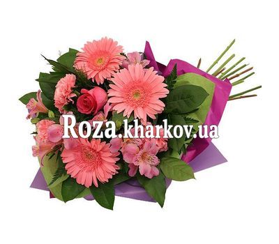 Букет из гербер и альстромерий