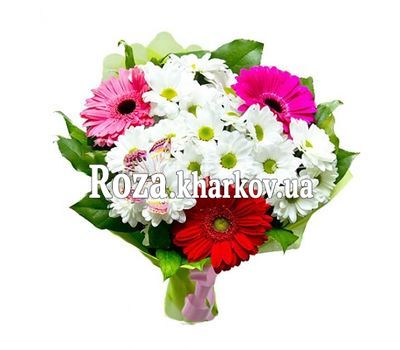 Букет из гербер и хризантем