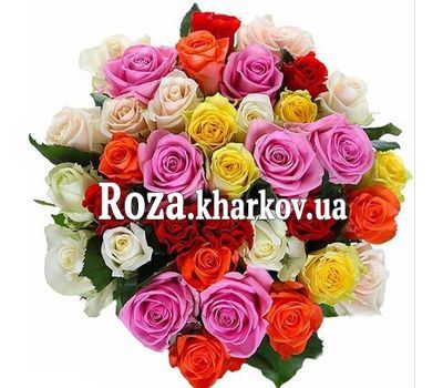 Букет из разноцветных роз