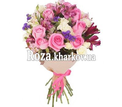 Bouquet of roses and alstroemerias