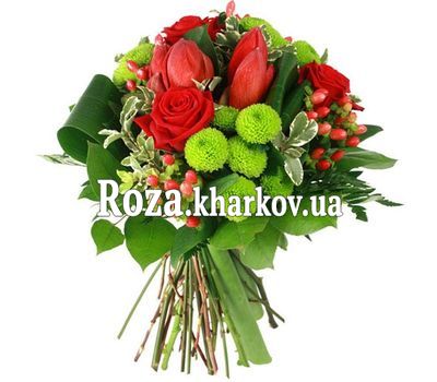 Букет из роз и хризантем Букет из роз и хризантем