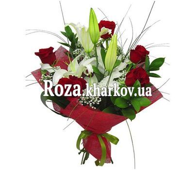 Букет из роз и лилий