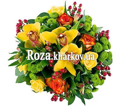 Букет із троянд і орхідей