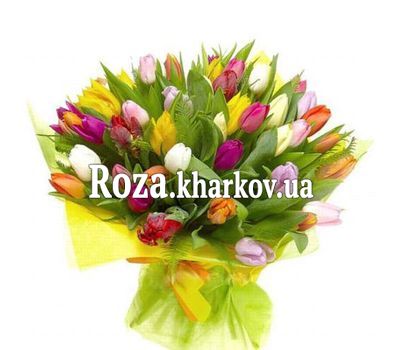 Букет різнокольорових тюльпанів Букет різнокольорових тюльпанів
