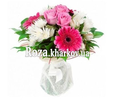 Букет роз и гербер