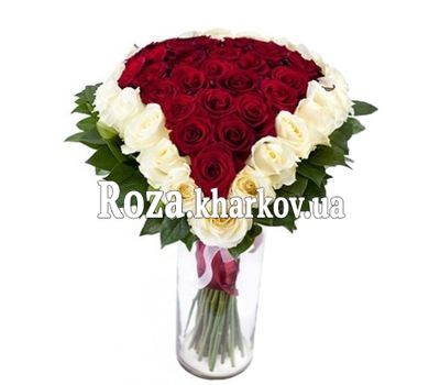 Букет сердце из роз