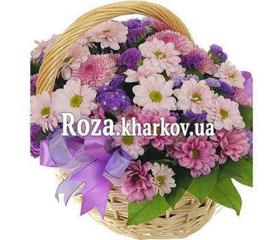 Цветочная корзина из хризантем Цветочная корзина из хризантем