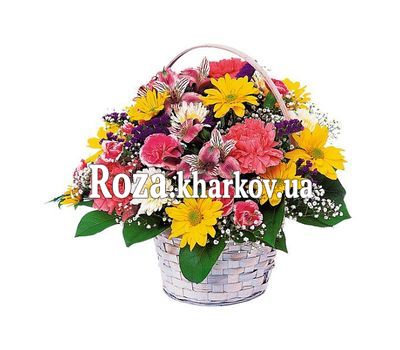 Корзина цветов хризантем