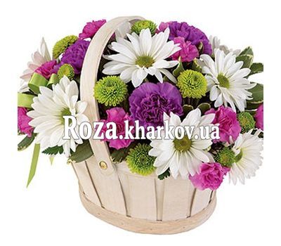 Корзина из хризантем