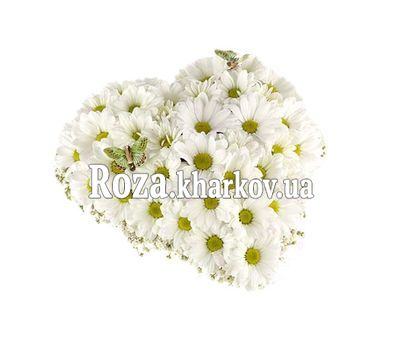 Сердце из хризантем