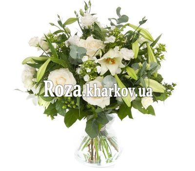 Bouquet in white colors with lily